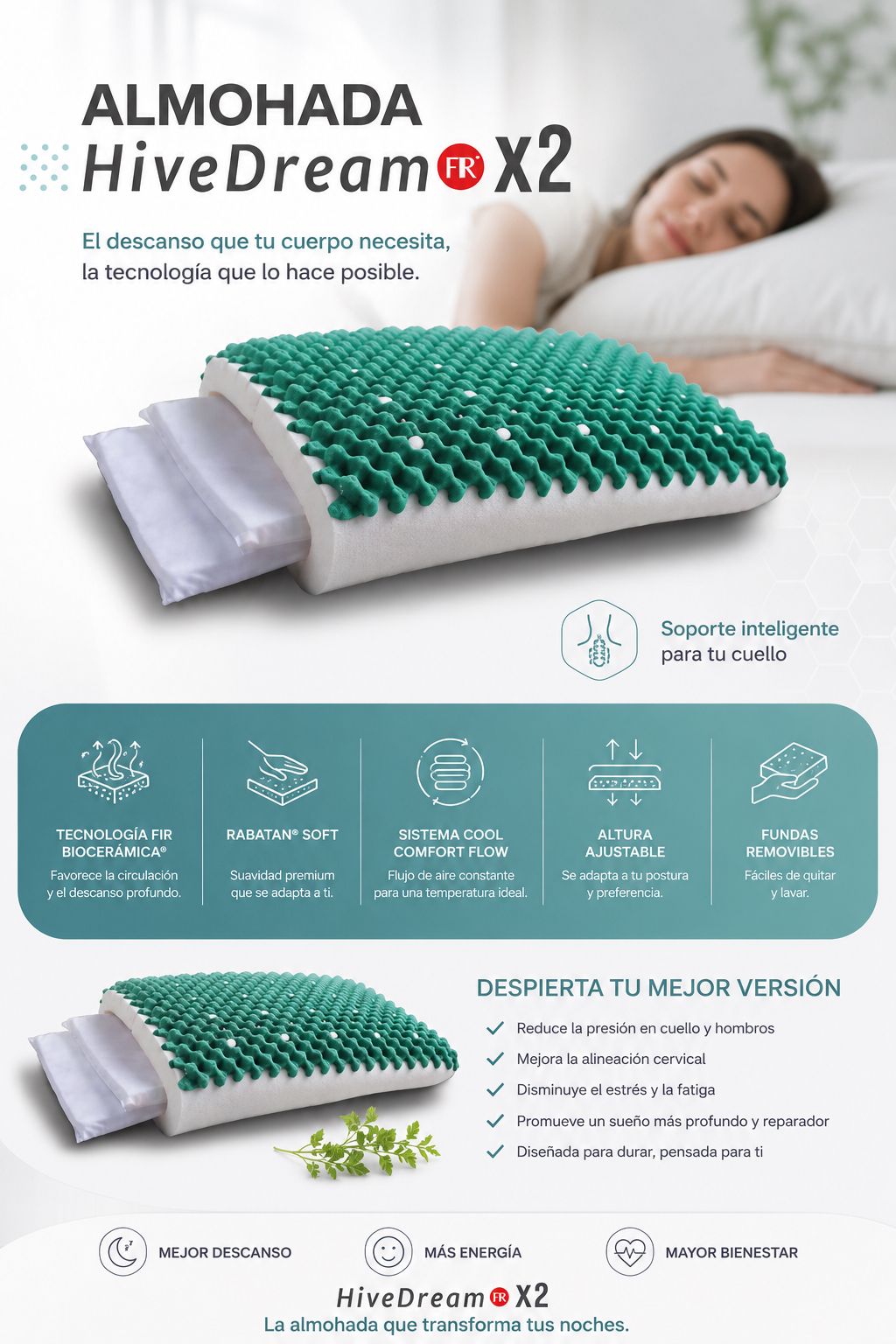 Almohada HiveDream X2 Nipponflex